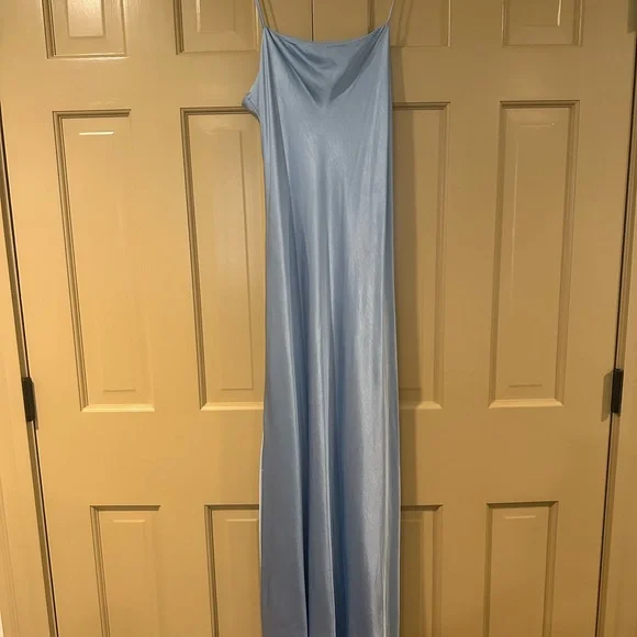 Mango Blue Spaghetti Strap Slip Maxi Dress - Picture 1 of 5